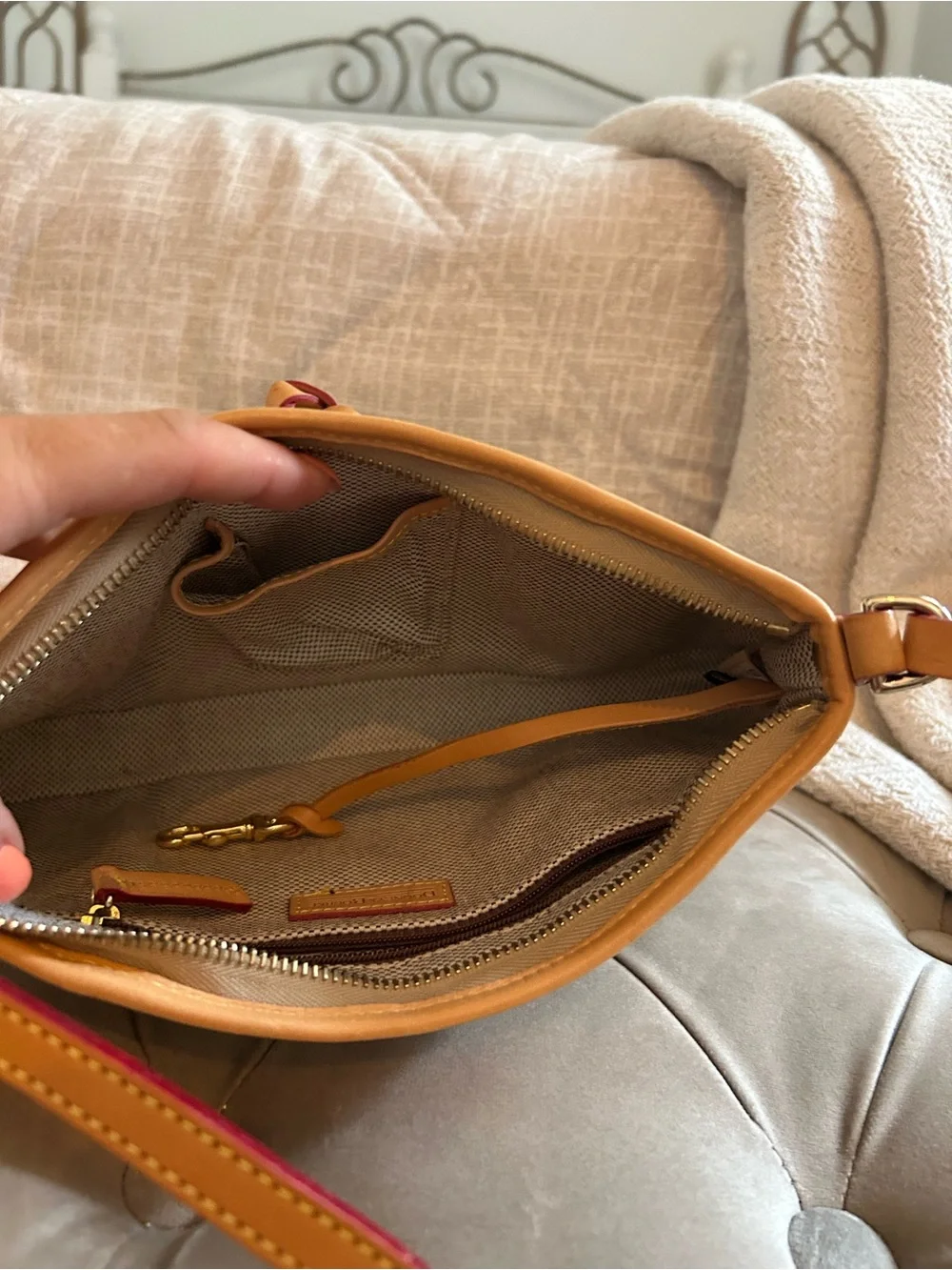Dooney & Bourke Cream Shoulder Bag with Tan Trim new no tags beautiful condition